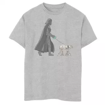 Футболка с рисунком «Дарт Вейдер AT-AT Walker» для мальчиков 8–20 лет Star Wars, цвет Athletic Heather