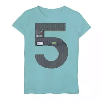 Футболка с рисунком «Дарт Вейдер на пятый день рождения» для девочек 7–16 лет Star Wars