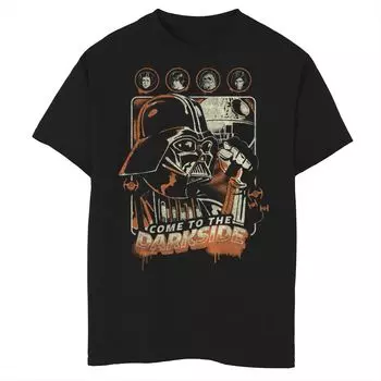 Футболка с рисунком «Дарт Вейдер, переходи на темную сторону» для мальчиков 8–20 лет, Хэллоуин, «Звездные войны» Star Wars, черный