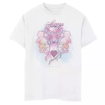 Футболка с рисунком «Дары Смерти 2 Всегда акварель» для мальчиков 8–20 лет с портретом олени Harry Potter