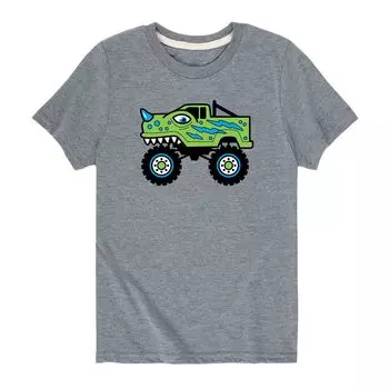 Футболка с рисунком Dino Truck для мальчиков 8–20 лет Licensed Character, серый