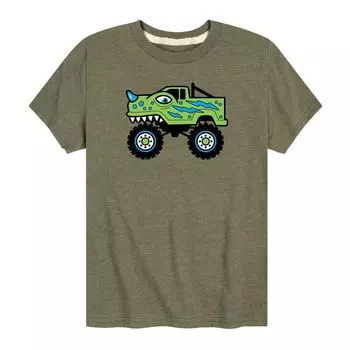 Футболка с рисунком Dino Truck для мальчиков 8–20 лет Licensed Character, зеленый