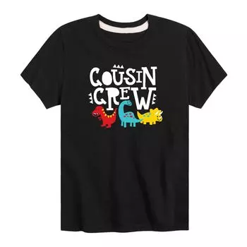 Футболка с рисунком динозавра «Cousin Crew» для мальчиков 8–20 лет Licensed Character, черный