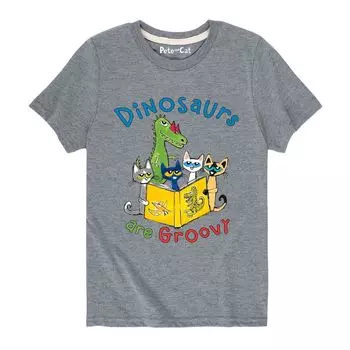 Футболка с рисунком динозавров Pete The Cat для мальчиков 8–20 лет Licensed Character