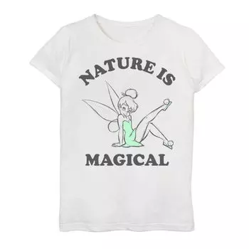 Футболка с рисунком Диснея «Питер Пэн» для девочек 7–16 лет «Природа волшебна» и «Тинкербелл» Disney