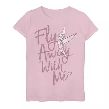 Футболка с рисунком Диснея «Питер Пэн Тинкер Белл» для девочек 7–16 лет «Улетай со мной» Disney