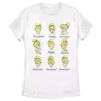 Футболка с рисунком Disney Peter Pan Tinkerbell Emotions для юниоров Licensed Character