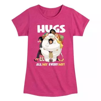 Футболка с рисунком Disney/Pixar's Big Hero 6 для девочек 7–16 лет «Объятия на весь день» Licensed Character