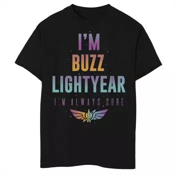 Футболка с рисунком Disney/Pixar's Lightyear для мальчиков 8–20 лет «Я Базз Лайтер, я всегда уверен, что я Базз» Licensed Character