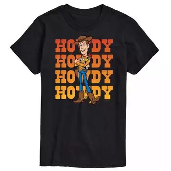 Футболка с рисунком Disney/Pixar's Toy Story Big & Tall Woody Howdy, Black Licensed Character, черный