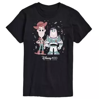 Футболка с рисунком Disney/Pixar's Toy Story Big & Tall 100 Years Woody & Buzz, Black Licensed Character, черный