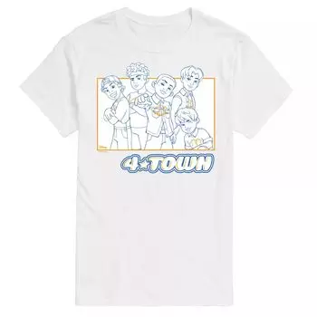 Футболка с рисунком Disney/Pixar's Turning Red Big & Tall 4 Town Outlines Licensed Character
