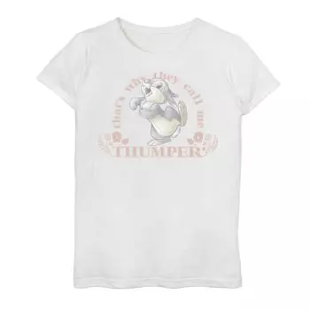 Футболка с рисунком Disney's Bambi Girls 7–16 «Вот почему они называют меня Thumper» Disney