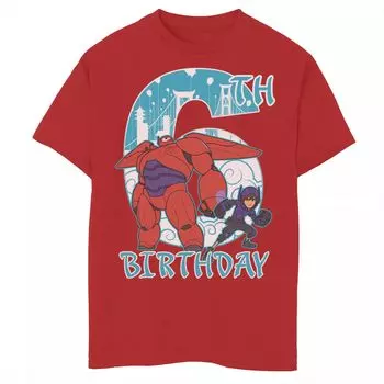 Футболка с рисунком Disney's Big Hero 6 для мальчиков 8–20 лет Baymax Hiro на 6-й день рождения Disney