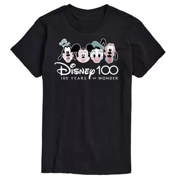 Футболка с рисунком Disney's Big & Tall 100 Years of Wonder Group Licensed Character, черный
