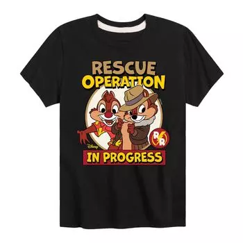 Футболка с рисунком Disney's Chip N Dale для мальчиков 8–20 лет «Спасение продолжается» Licensed Character, черный