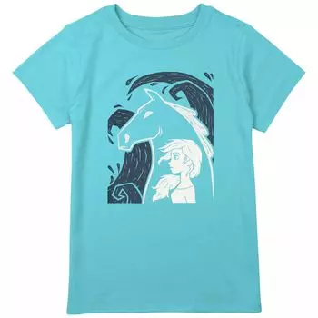 Футболка с рисунком Disney's Frozen 2 Elsa Water Horse Portrait для девочек 8–20 лет в обычном и большом размере Disney