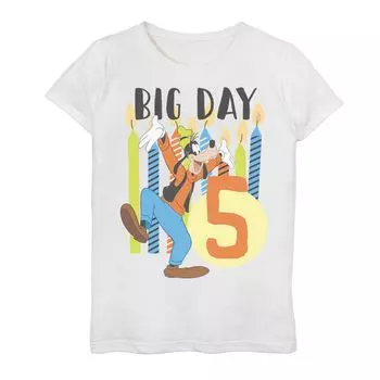 Футболка с рисунком Disney's Goofy Girls для детей 4–16 лет, большой день рождения, 5 лет Disney