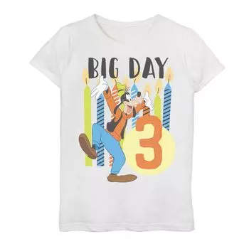 Футболка с рисунком Disney's Goofy Girls для детей 4–16 лет, день рождения, большой день, 3 года Disney