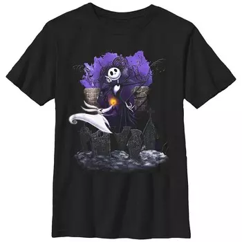 Футболка с рисунком Disney's «Кошмар перед Рождеством» Graveyard Buddies для мальчиков 8–20 лет, черный