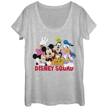 Футболка с рисунком Disney's Mickey Mouse and Friends Disney Squad для юниоров, цвет Athletic Heather