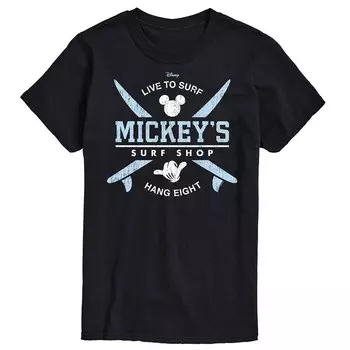 Футболка с рисунком Disney's Mickey Mouse Big & Tall Surf Shop, черный