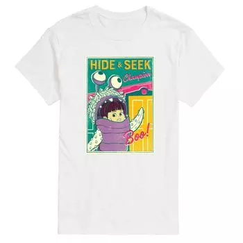 Футболка с рисунком Disney's Monsters Inc. Big & Tall Boo Hide Seek Licensed Character, белый