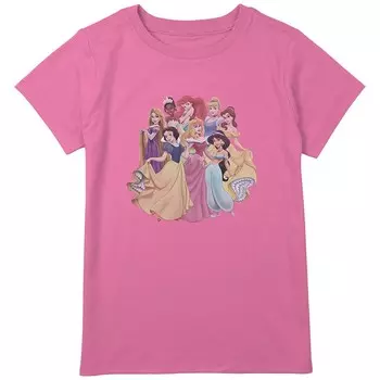 Футболка с рисунком Disney's Princesses Club для девочек плюс, розовый
