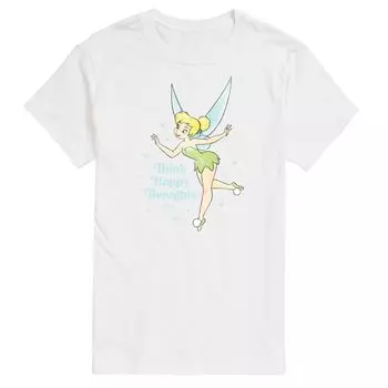 Футболка с рисунком Disney's Tinker Bell Big & Tall Happy Thoughts Licensed Character, белый