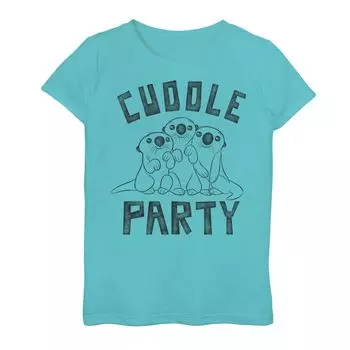 Футболка с рисунком для девочек 7–16 лет Disney/Pixar's Finding Dory River Otters Cuddle Party Licensed Character