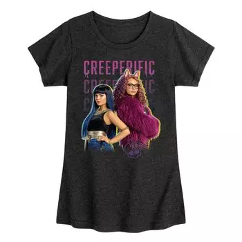 Футболка с рисунком для девочек 7–16 лет Monster High: The Movie «Creeperific» Licensed Character, черный