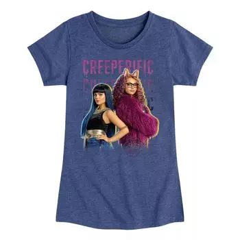 Футболка с рисунком для девочек 7–16 лет Monster High: The Movie «Creeperific» Licensed Character, синий