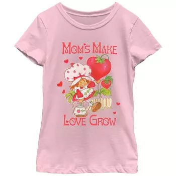 Футболка с рисунком для девочек «Клубничное песочное печенье» Mom's Make Love Grow Licensed Character, розовый
