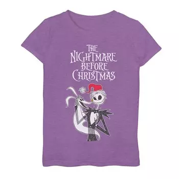 Футболка с рисунком для девочек «Кошмар перед Рождеством» от Disney's Jack And Zero, цвет Purple Berry