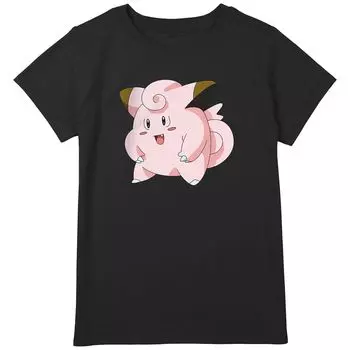 Футболка с рисунком для девочек Pokemon Happy Pink Clefairy Profile Plus Licensed Character