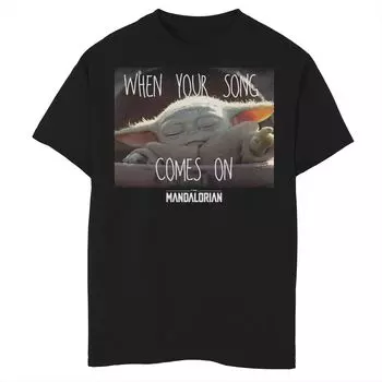 Футболка с рисунком для мальчиков 8–20 лет «Звездные войны», «Мандалорец», «Дитя», он же «Малыш Йода», «Когда заиграет твоя песня» Star Wars