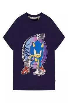 Футболка с рисунком для мальчиков Sonic Prime Brand Threads, синий