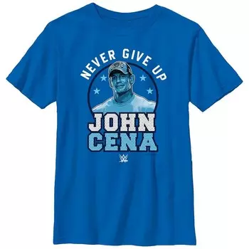 Футболка с рисунком для мальчиков WWE John Cena Never Give Up Licensed Character, цвет Royal