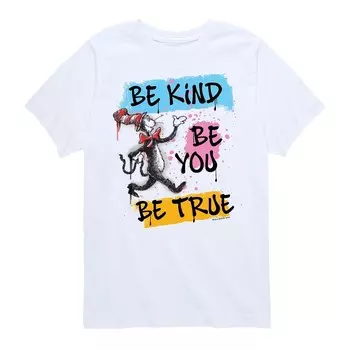 Футболка с рисунком «Доктор Сьюз», Be Kind Be You Be True для мальчиков 8–20 лет Licensed Character, белый