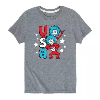 Футболка с рисунком «Доктор Сьюз» для мальчиков 8–20 лет, USA Things Americana Licensed Character