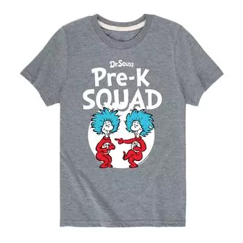 Футболка с рисунком «Доктор Сьюз» для мальчиков 8–20 лет Pre-K Squad Dr. Seuss, серый