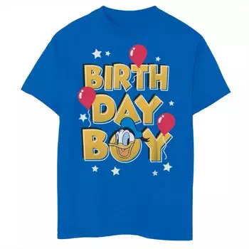 Футболка с рисунком Дональда для именинника Диснея «Микки и друзья» для мальчиков 8–20 лет Disney