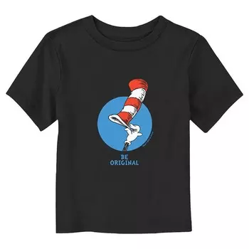 Футболка с рисунком Dr. Seuss Be Original для малышей и малышей Licensed Character, черный