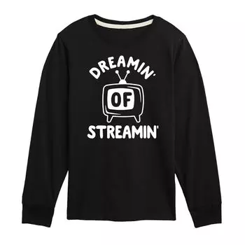 Футболка с рисунком "Dreamin' Of Streamin" для мальчиков 8–20 лет Licensed Character, черный