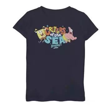 Футболка с рисунком «Друзья морского зверька Губка Боб» для девочек 7–16 лет Nickelodeon
