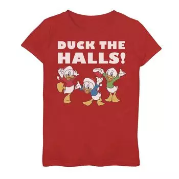 Футболка с рисунком «Duck The Halls» для девочек 7–16 лет Disney Huey Dewey and Louie Licensed Character
