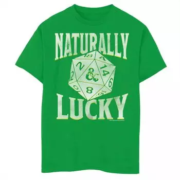 Футболка с рисунком Dungeons And Dragons Naturally Lucky для мальчиков 8–20 лет Licensed Character