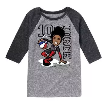 Футболка с рисунком Джорджа Реглана для мальчиков 8–20 лет Harlem Globetrotters Licensed Character, серый/черный