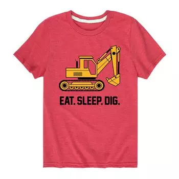 Футболка с рисунком Eat Sleep Dig для мальчиков 8–20 лет Licensed Character