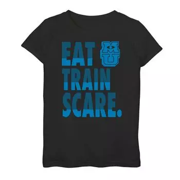 Футболка с рисунком «Eat Train Scare» для девочек 7–16 лет Disney/Pixar Monsters University Licensed Character